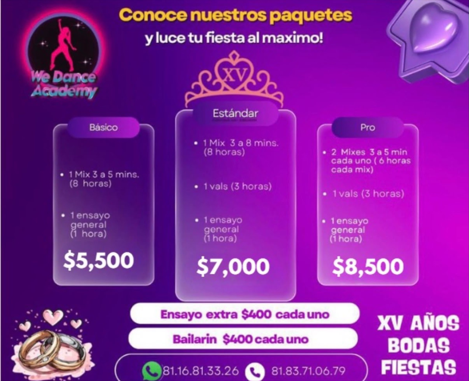 Paquetes Especiales - We Dance Academy